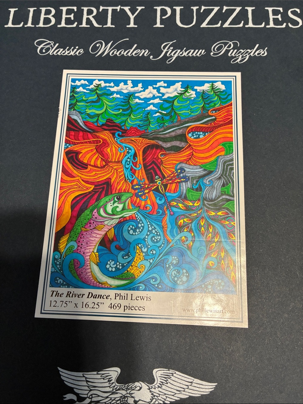 liberty Multicolor Psychedelic River Wooden Jigsaw Puzzle